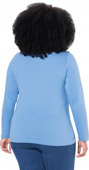 Ulla Popken Basic Long Sleeve Slim Fit Turtleneck Light Cornflower - Megztiniai ir džemperiai - 