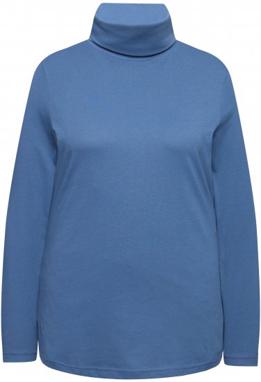 Ulla Popken Basic Long Sleeve Slim Fit Turtleneck Ink Blue - Megztiniai ir džemperiai - 