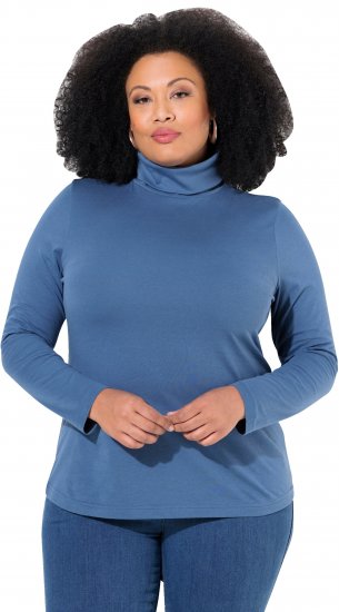 Ulla Popken Basic Long Sleeve Slim Fit Turtleneck Ink Blue - Megztiniai ir džemperiai - 