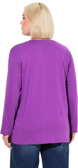 Ulla Popken Back To Basics V-Neck Relaxed Fit Cotton Tee Purple - Marškinėliai - 