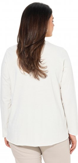 Ulla Popken Star Long Sleeve Graphic Tee Off-White - Spausdinti marškinėliai moterims - 
