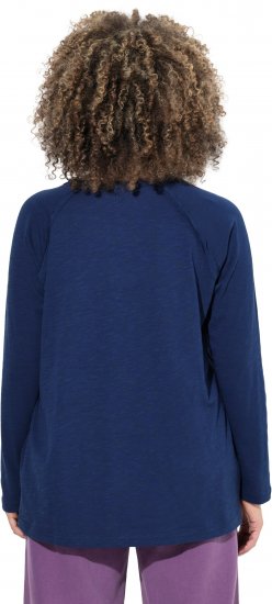 Ulla Popken Inverted Seam Long Sleeve Graphic Tee Ink Blue - Marškinėliai - 