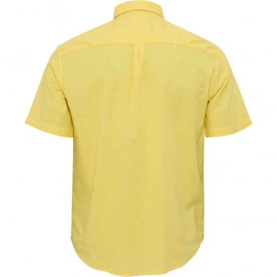 North Latitude Shirt Linen Cotton Short Sleeve Yellow - Marškiniai - Marškiniai - 2XL-8XL