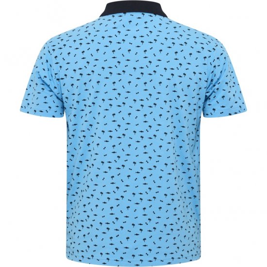North Latitude Polo Pique Printed Turquoise - Polo marškinėliai - Polo marškinėliai - 2XL-8XL