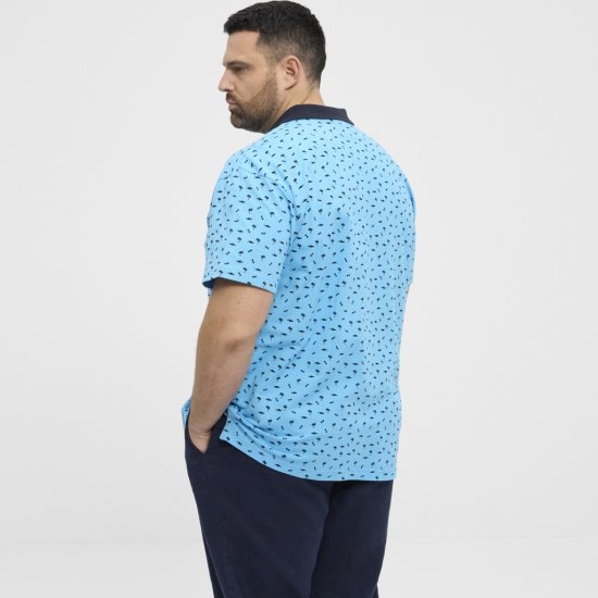 North Latitude Polo Pique Printed Turquoise - Polo marškinėliai - Polo marškinėliai - 2XL-8XL