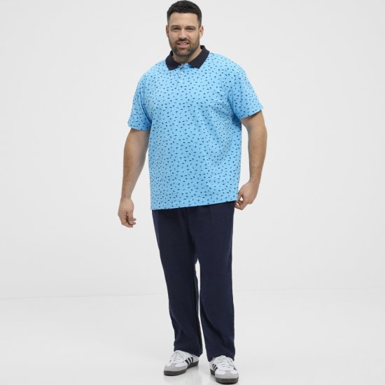 North Latitude Polo Pique Printed Turquoise - Polo marškinėliai - Polo marškinėliai - 2XL-8XL