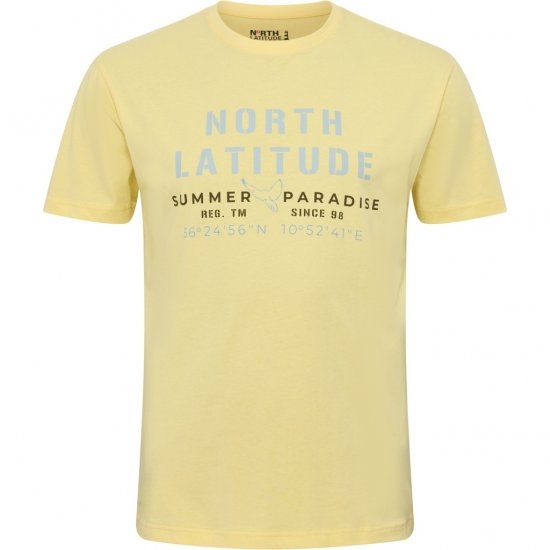 North Latitude T-Shirt Printed Short Sleeve Yellow - Marškinėliai - Marškinėliai - 2XL-14XL
