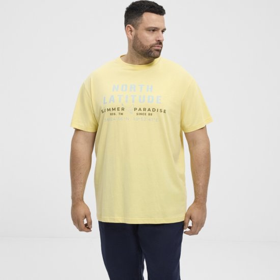 North Latitude T-Shirt Printed Short Sleeve Yellow - Marškinėliai - Marškinėliai - 2XL-14XL