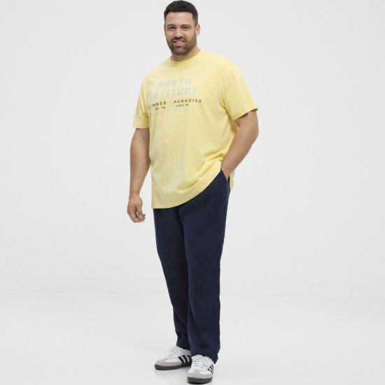 North Latitude T-Shirt Printed Short Sleeve Yellow - Marškinėliai - Marškinėliai - 2XL-14XL
