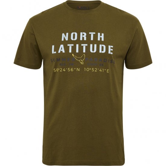 North Latitude T-Shirt Printed Short Sleeve Green - Marškinėliai - Marškinėliai - 2XL-14XL