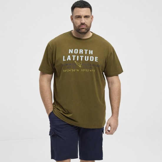 North Latitude T-Shirt Printed Short Sleeve Green - Marškinėliai - Marškinėliai - 2XL-14XL