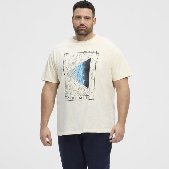 North Latitude T-shirt Printed Short Sleeve Off-White - Marškinėliai - Marškinėliai - 2XL-14XL