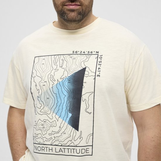 North Latitude T-shirt Printed Short Sleeve Off-White - Marškinėliai - Marškinėliai - 2XL-14XL