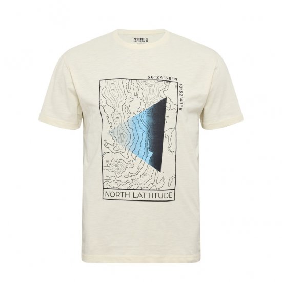 North Latitude T-shirt Printed Short Sleeve Off-White - Marškinėliai - Marškinėliai - 2XL-14XL