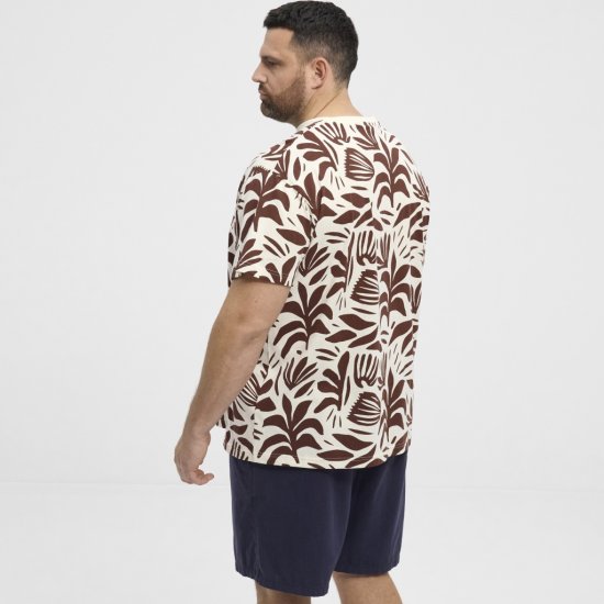 North Latitude T-Shirt Printed Allover Bordeaux - Marškinėliai - Marškinėliai - 2XL-14XL
