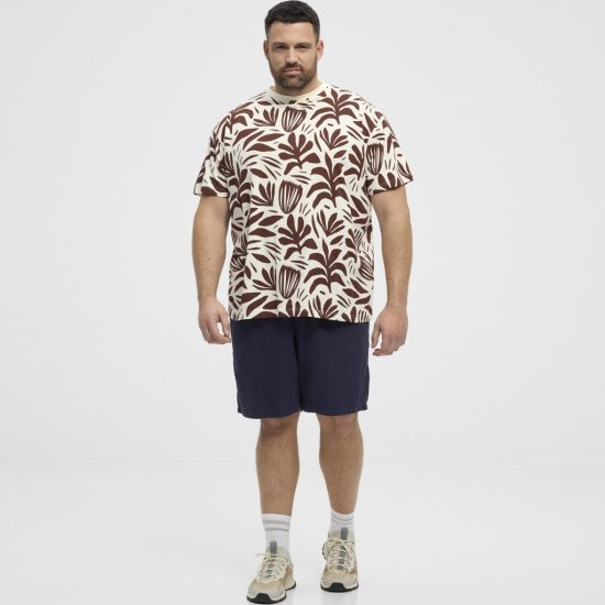North Latitude T-Shirt Printed Allover Bordeaux - Marškinėliai - Marškinėliai - 2XL-14XL
