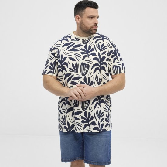 North Latitude T-shirt Allover Printed Navy - Marškinėliai - Marškinėliai - 2XL-14XL