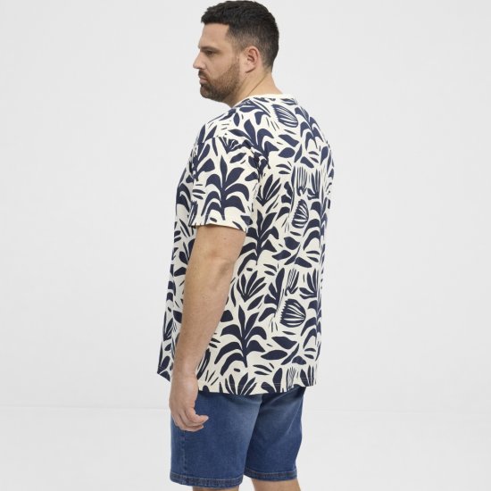 North Latitude T-shirt Allover Printed Navy - Marškinėliai - Marškinėliai - 2XL-14XL