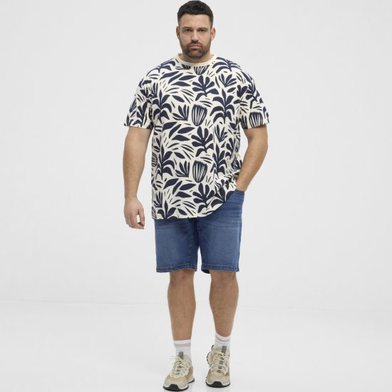North Latitude T-shirt Allover Printed Navy - Marškinėliai - Marškinėliai - 2XL-14XL