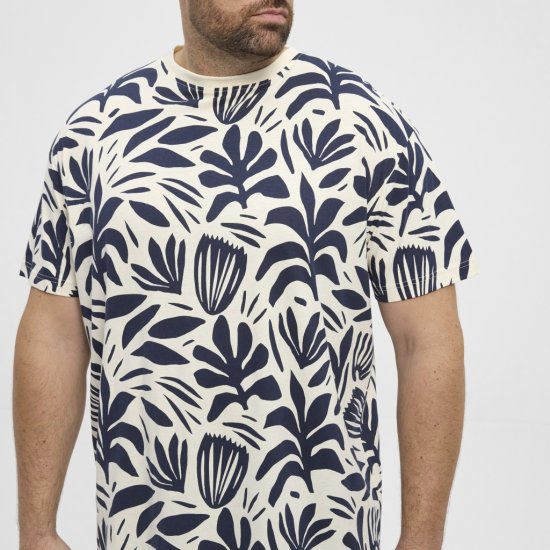 North Latitude T-shirt Allover Printed Navy - Marškinėliai - Marškinėliai - 2XL-14XL