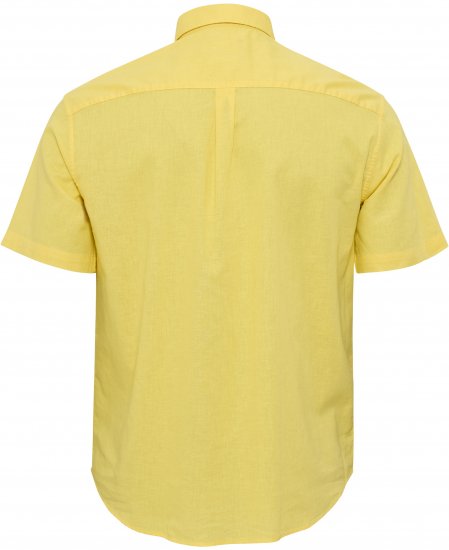 North Latitude Shirt Linen Cotton Short Sleeve TALL Yellow - VYRIŠKI DRABUŽIAI MT-6XLT - Drabužiai aukštiems vyrams