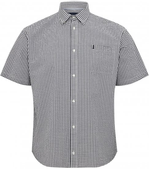 North Latitude Shirt Short Sleeve Checked Grey - Marškiniai - Marškiniai - 2XL-8XL