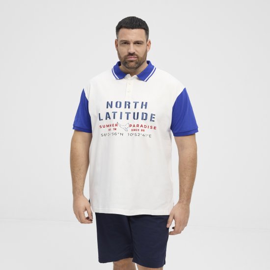 North Latitude Polo Short Sleeve Blue And White - Polo marškinėliai - Polo marškinėliai - 2XL-8XL