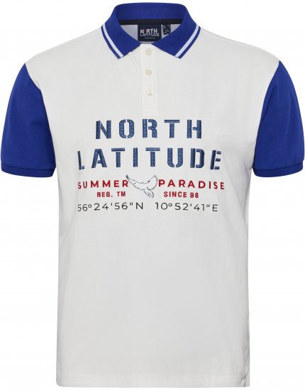 North Latitude Polo Short Sleeve Blue And White TALL - VYRIŠKI DRABUŽIAI MT-6XLT - Drabužiai aukštiems vyrams