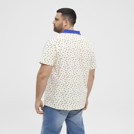North Latitude Polo Pique Printed Off-White - Polo marškinėliai - Polo marškinėliai - 2XL-8XL