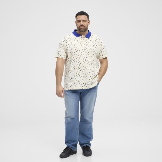 North Latitude Polo Pique Printed Off-White - Polo marškinėliai - Polo marškinėliai - 2XL-8XL
