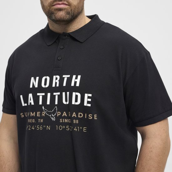 North Latitude Polo Pique Short Sleeve Black - Polo marškinėliai - Polo marškinėliai - 2XL-8XL