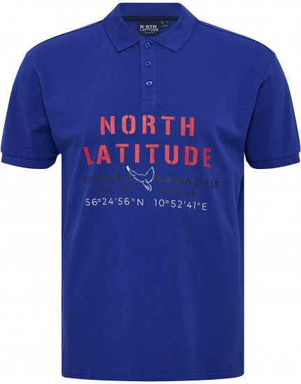 North Latitude Polo Pique Print Short Sleeve Cobalt Blue - Polo marškinėliai - Polo marškinėliai - 2XL-8XL