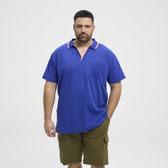 North Latitude Polo Pique V-Neck Blue - Polo marškinėliai - Polo marškinėliai - 2XL-8XL