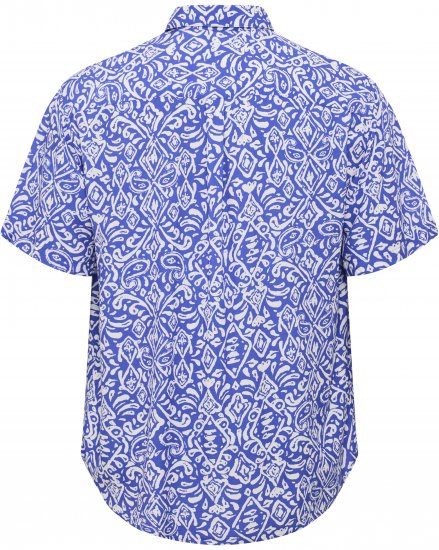 North Latitude Shirt Denim Printed Allover Blue - Marškiniai - Marškiniai - 2XL-8XL