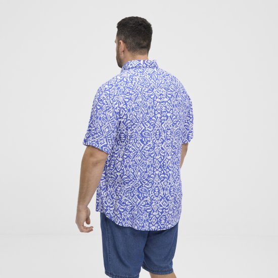 North Latitude Shirt Denim Printed Allover Blue - Marškiniai - Marškiniai - 2XL-8XL