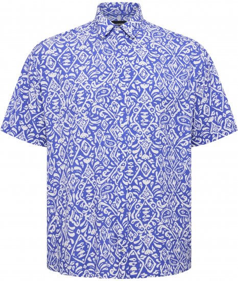 North Latitude Shirt Denim Printed Allover Blue - Marškiniai - Marškiniai - 2XL-8XL