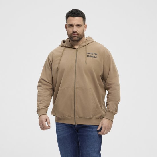 North Latitude Hoodie with Zipper Dark Sand - Megztiniai ir džemperiai - Megztiniai ir Džemperiai - 2XL-14XL