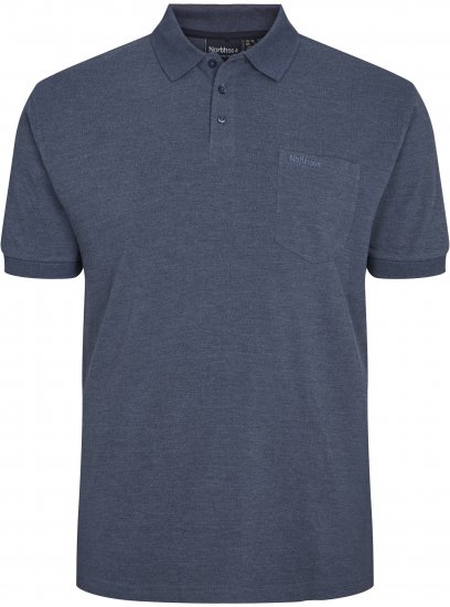 North Latitude Polo Short Sleeve Blue Melange TALL - VYRIŠKI DRABUŽIAI MT-6XLT - Drabužiai aukštiems vyrams