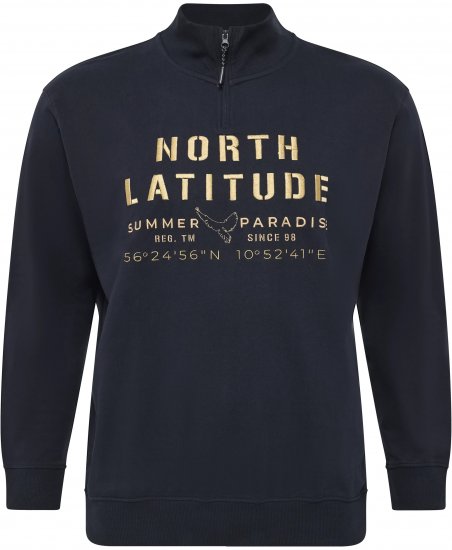 North Latitude Sweatshirt Half-Zip Navy - VYRIŠKI DRABUŽIAI MT-6XLT - Drabužiai aukštiems vyrams
