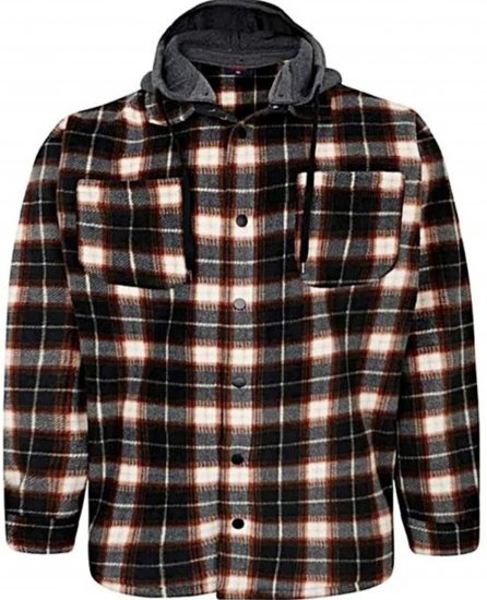 Espionage Fleece Shirt Jacket with Removable Hood Black - Didelės vyriškos striukės - Didelės vyriškos striukės