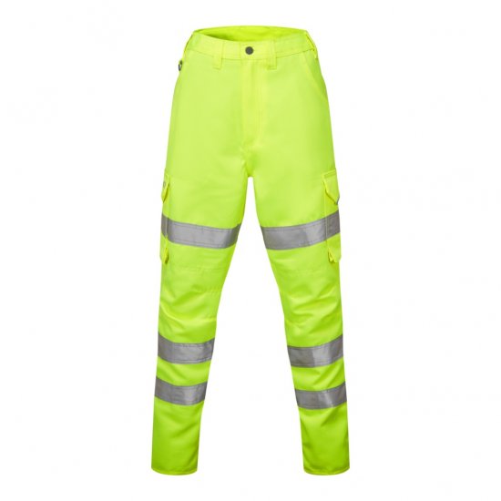Leo Pennymoor EcoViz Women's Poly/Cotton Cargo Trousers Yellow - Darbo drabužiai - 