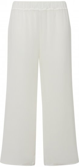 Ulla Popken Layered Chiffon Wide Leg Pants White - Džinsai & Kelnės Didelėse Dydžiuose – Plus Size - 