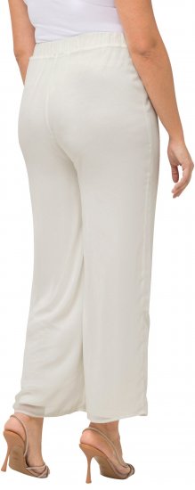 Ulla Popken Layered Chiffon Wide Leg Pants White - Džinsai & Kelnės Didelėse Dydžiuose – Plus Size - 
