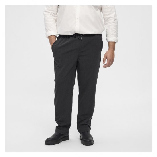 North Latitude Dress Pants Elastic Waist Dark Grey Melange - Didelių dydžių vyriškos kelnės - Didelių dydžių vyriškos kelnės
