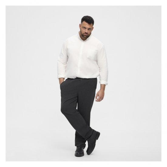 North Latitude Dress Pants Elastic Waist Dark Grey Melange - Didelių dydžių vyriškos kelnės - Didelių dydžių vyriškos kelnės