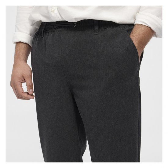 North Latitude Dress Pants Elastic Waist Dark Grey Melange - Didelių dydžių vyriškos kelnės - Didelių dydžių vyriškos kelnės