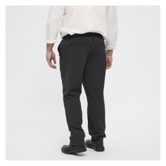 North Latitude Dress Pants Elastic Waist Dark Grey Melange - Didelių dydžių vyriškos kelnės - Didelių dydžių vyriškos kelnės