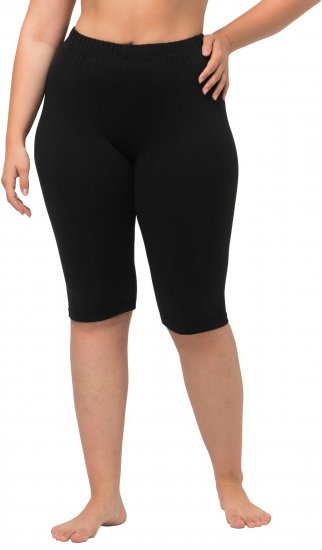 Ulla Popken Stretch Knit Bike Shorts Black - Džinsai & Kelnės Didelėse Dydžiuose – Plus Size - 