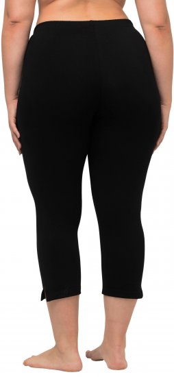 Ulla Popken Basic Stretch Knit Capris Black - Džinsai & Kelnės Didelėse Dydžiuose – Plus Size - 