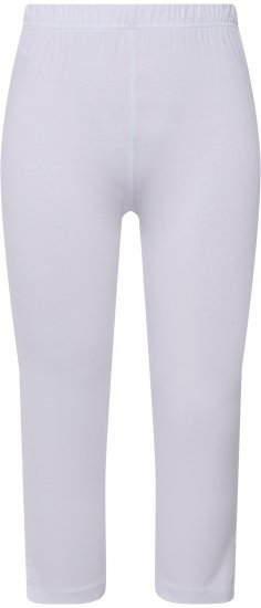 Ulla Popken Basic Stretch Knit Capris White - Džinsai & Kelnės Didelėse Dydžiuose – Plus Size - 